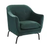 Pomax Canapés-LUSSO - fauteuil - velours / métal - L 80 x W 76 x H 86 cm - gris vert