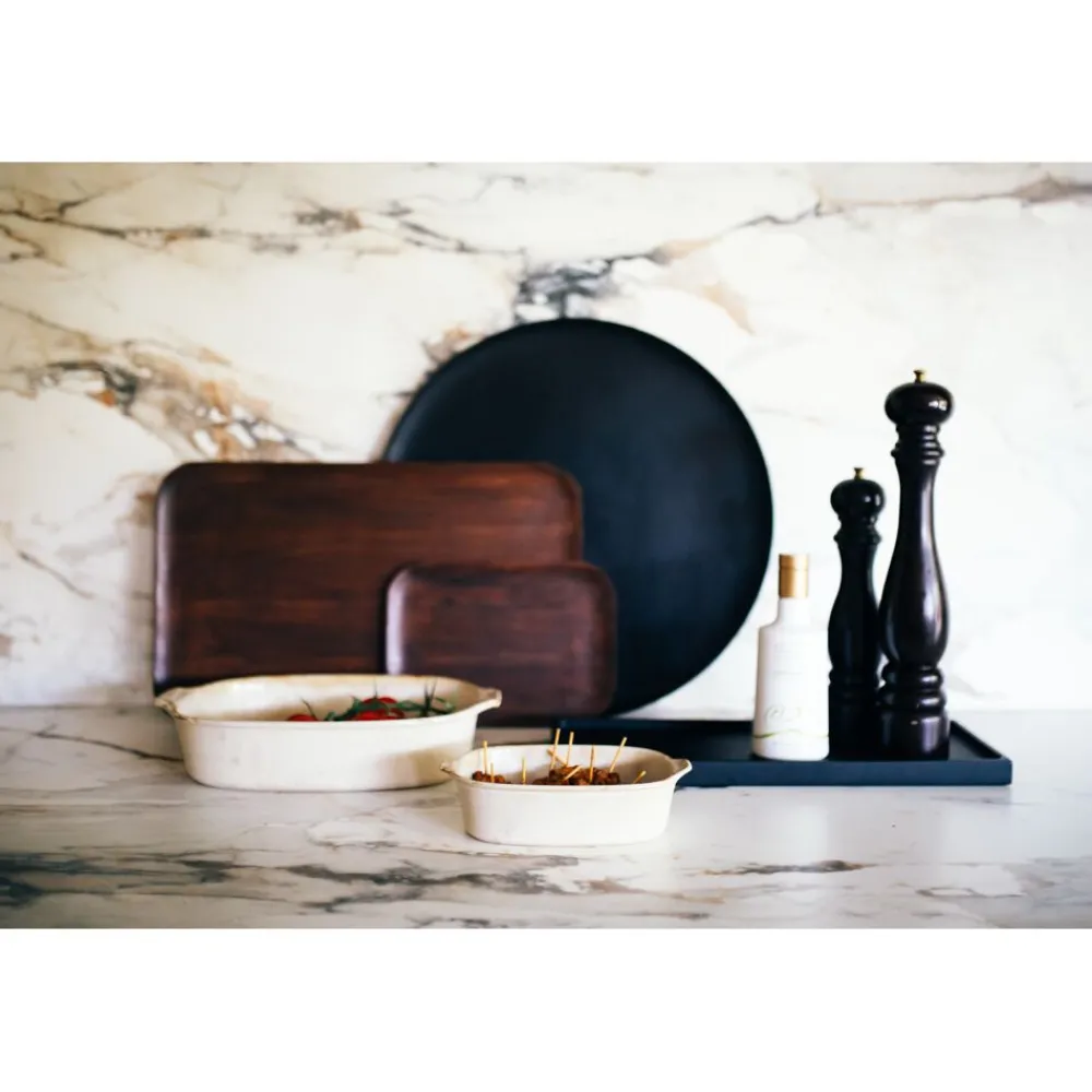 Pomax Plateaux-MACLEAR - plat - bois d'acacia - DIA 50 x H 1,25 cm - noir