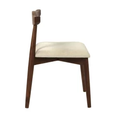 Pomax Chaises-MANDELA - chaise - bois d'acacia / lin - L 46,5 x W 53,5 x H 74 cm - brun