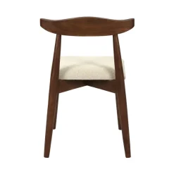 Pomax Chaises-MANDELA - chaise - bois d'acacia / lin - L 46,5 x W 53,5 x H 74 cm - brun