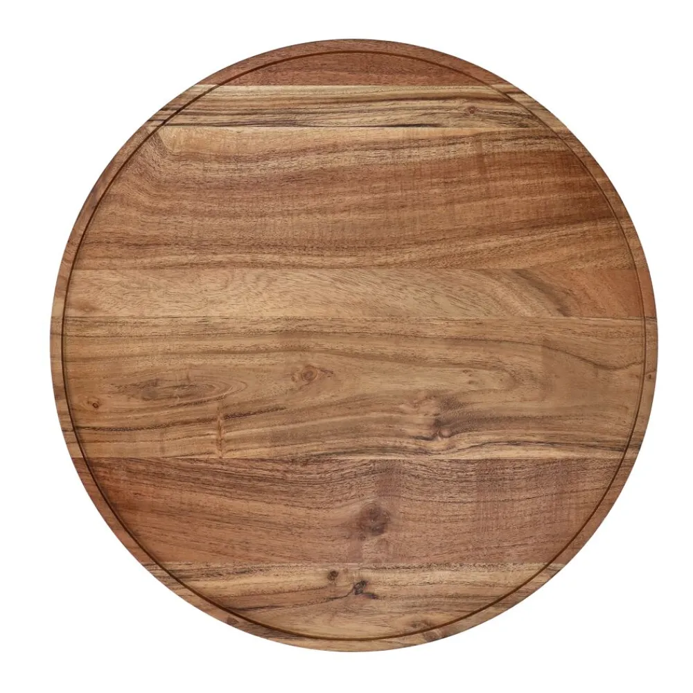 Pomax Plateaux-MANHATTAN - plat - bois d'acacia - DIA 45 x H 1,8 cm - naturel
