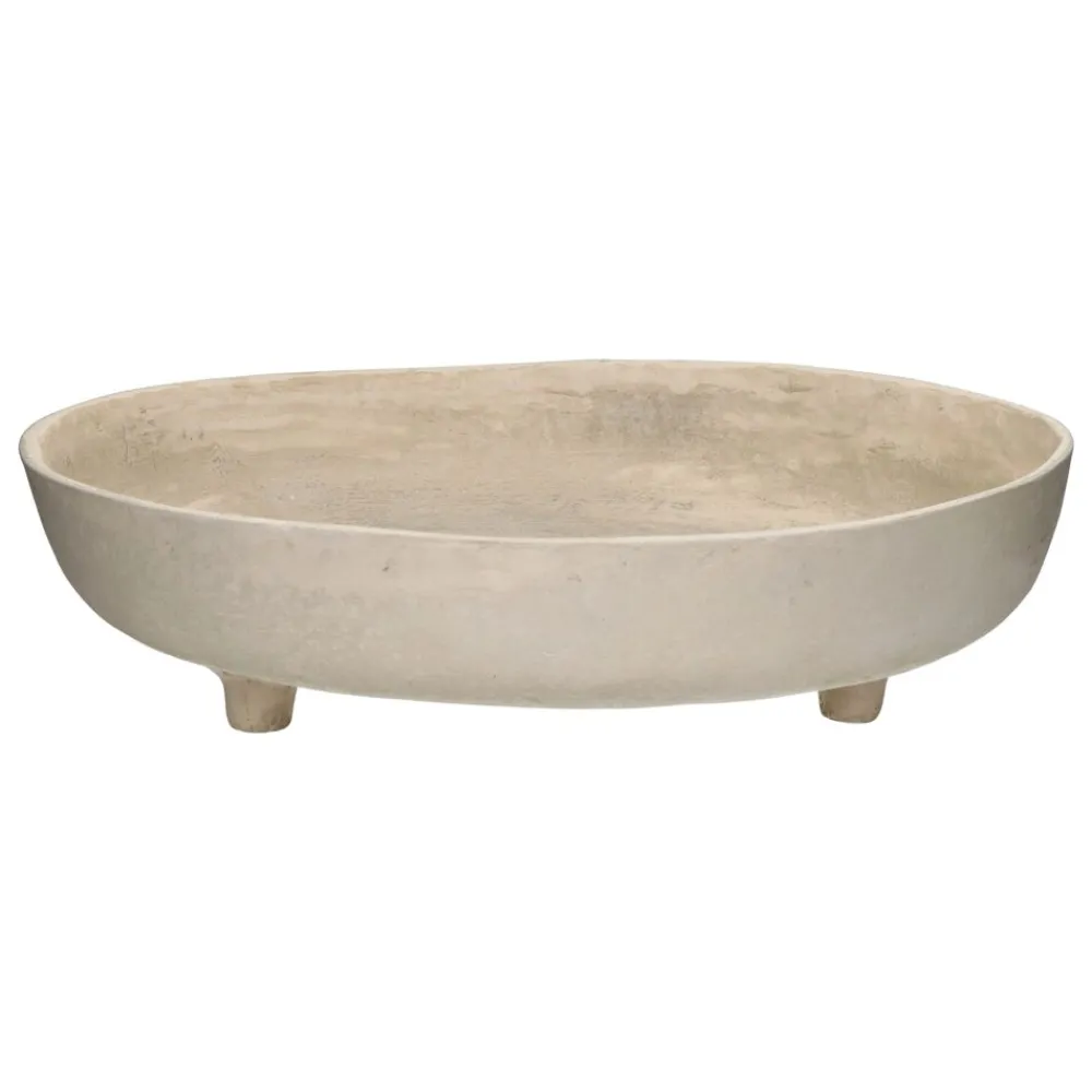 Pomax Bols & Paniers-MARICARO - plat - papier mâché - DIA 50 x H 12 cm - blanc