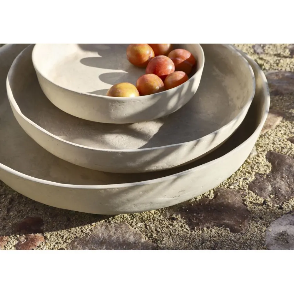 Pomax Bols & Paniers-MARICARO - plat - papier mâché - DIA 50 x H 12 cm - blanc