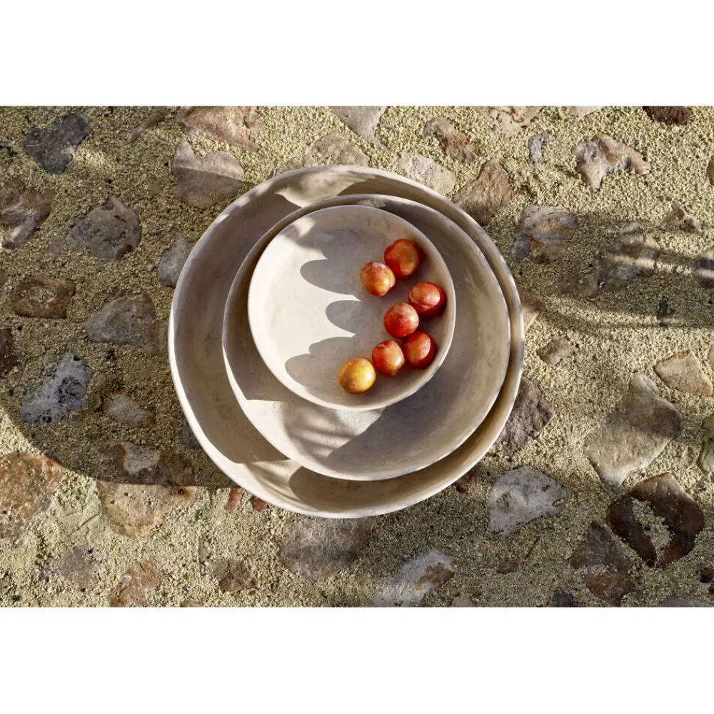 Pomax Bols & Paniers-MARICARO - plat - papier mâché - DIA 50 x H 12 cm - blanc