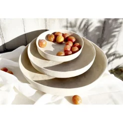 Pomax Bols & Paniers-MARICARO - plat - papier mâché - DIA 50 x H 12 cm - blanc