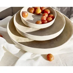 Pomax Bols & Paniers-MARICARO - plat - papier mâché - DIA 50 x H 12 cm - blanc