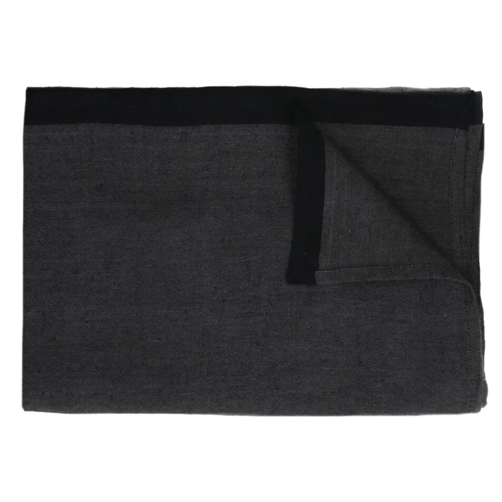 Pomax Linge De Table-MARIKANA - nappe - lin - L 300 x W 170 cm - noir