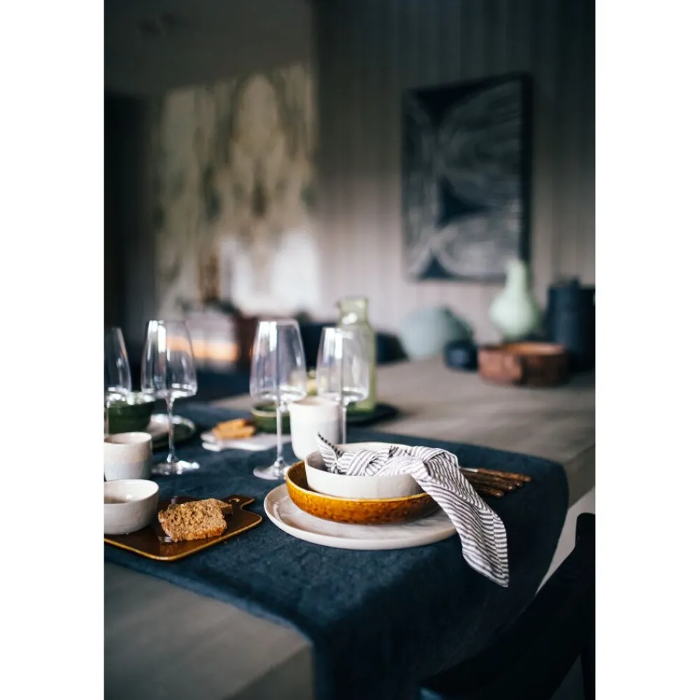 Pomax Linge De Table-MARIKANA - nappe - lin - L 300 x W 170 cm - noir