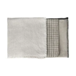 Pomax Linge De Table-MARIKANA - set/3 serviettes - lin - L 45 x W 45 cm - mix de couleurs
