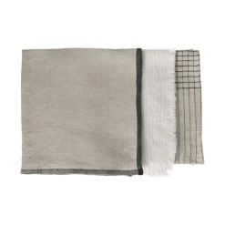 Pomax Linge De Table-MARIKANA - set/3 serviettes - lin - L 45 x W 45 cm - mix de couleurs
