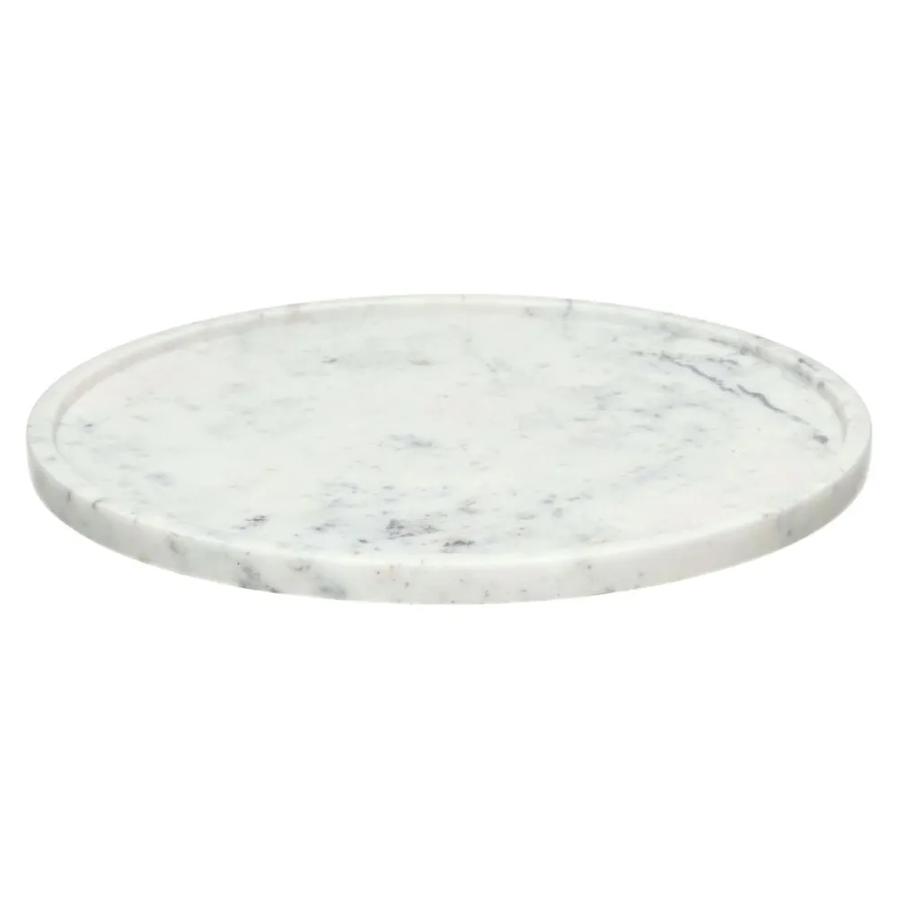 Pomax Bols & Paniers-MARMAR - plat - marbre - DIA 30 x H 1,5 cm - blanc