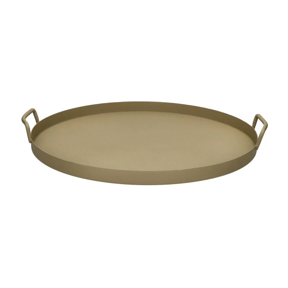 Pomax Bols & Paniers-MARTIN - plateau - métal - DIA 45 x H 3 cm - beige