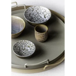Pomax Bols & Paniers-MARTIN - plateau - métal - DIA 45 x H 3 cm - beige