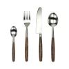 Pomax Couverts-MATISSE - set 16 couverts 18/02 - acier inoxidable / bois de palmier - brun