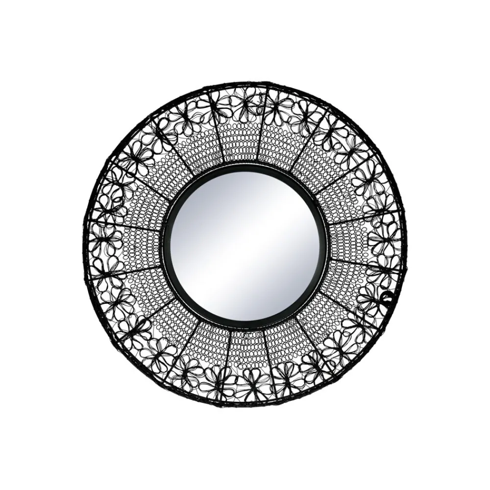 Pomax Miroirs-MAZE - miroir - métal - DIA 51 x H 2,5 cm - noir