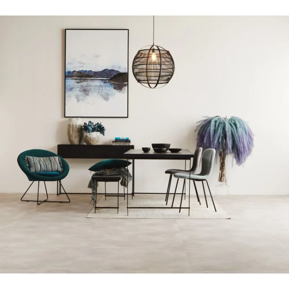 Pomax Suspensions-MEKONG - lampe suspendue - bambou - DIA 59 x H 63 cm - noir