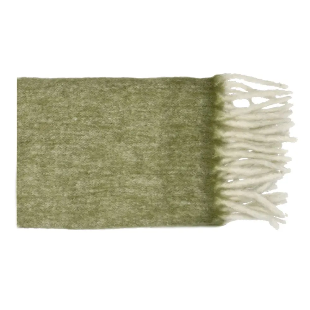 Pomax Plaids-MELANGE - plaid - laine / acrylique - L 170 x W 130 cm - vert