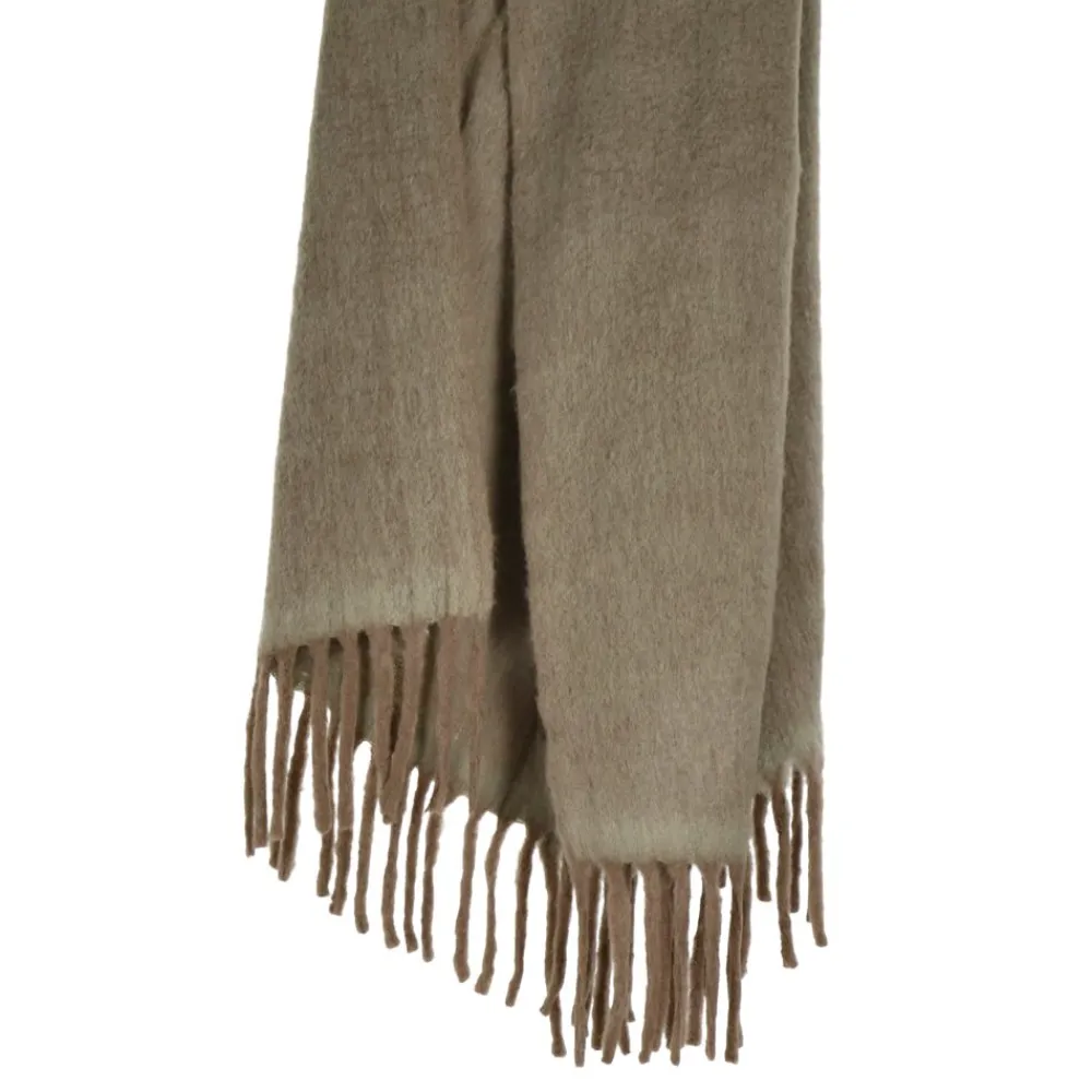 Pomax Plaids-MELANGE - plaid - laine / acrylique - L 170 x W 130 cm - kaki