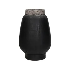 Pomax Vases-MERAPI - vase - terracotta - DIA 19 x H 29 cm - noir