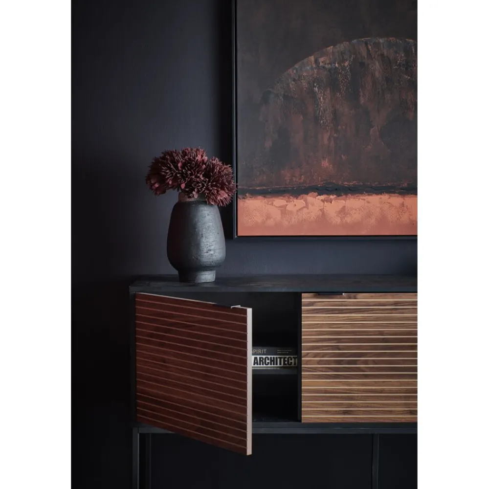Pomax Vases-MERAPI - vase - terracotta - DIA 19 x H 29 cm - noir