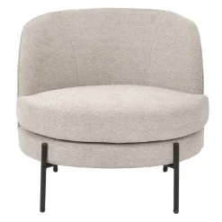 Pomax Canapés-MILES - chaise relax - tissu / métal - L 73 x W 68 x H 70 cm - beige