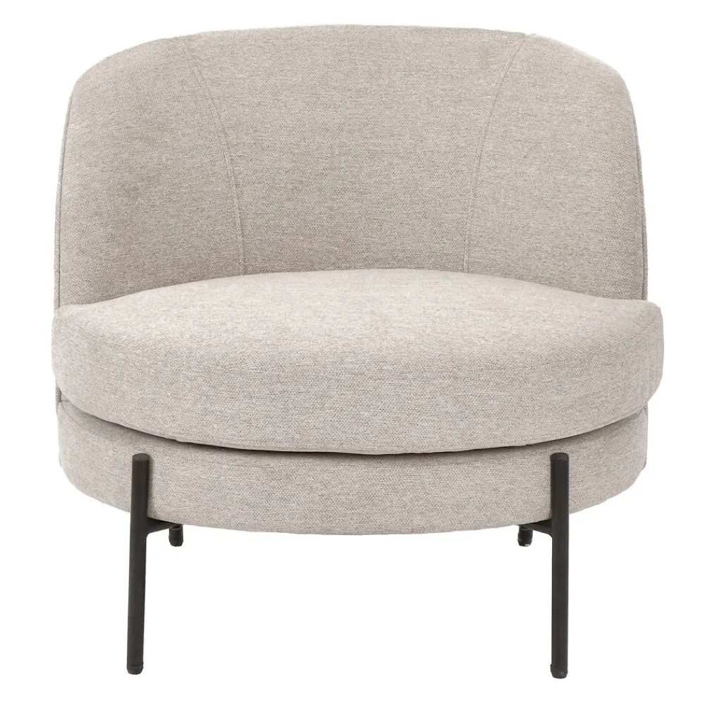 Pomax Canapés-MILES - chaise relax - tissu / métal - L 73 x W 68 x H 70 cm - beige