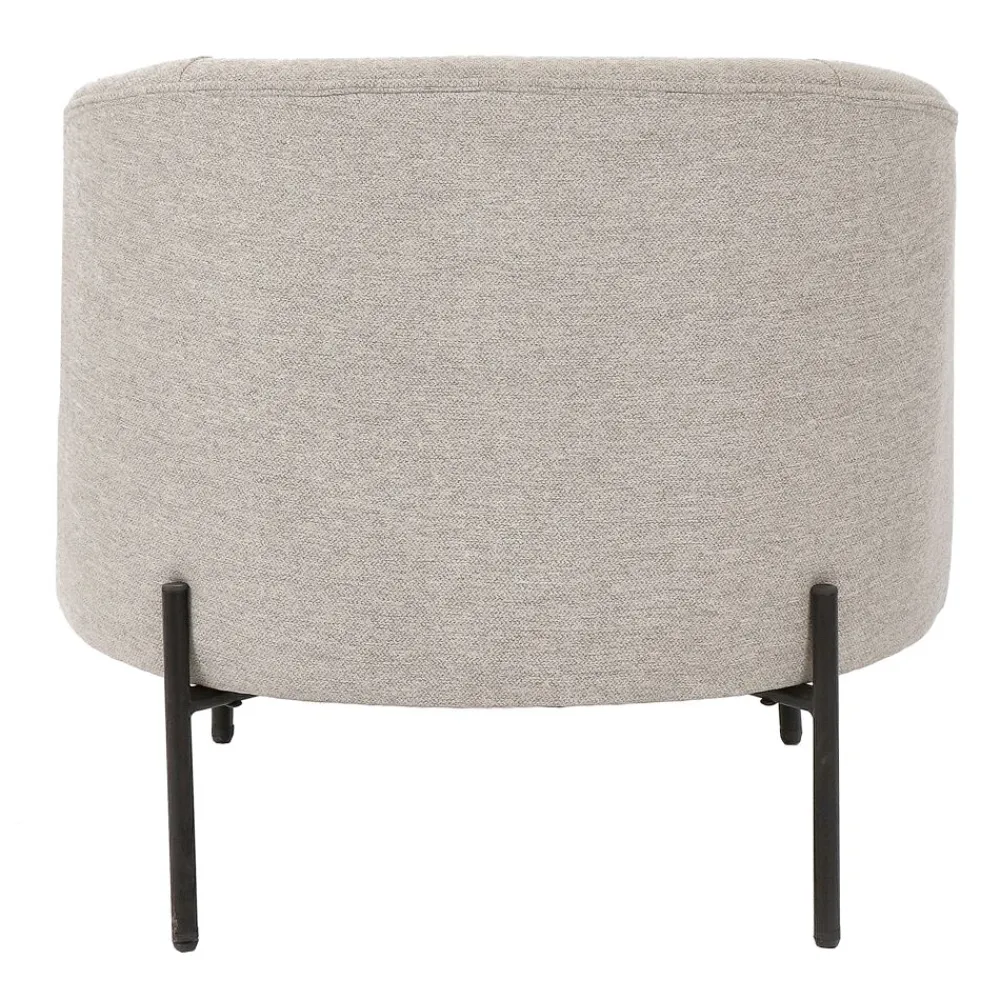 Pomax Canapés-MILES - chaise relax - tissu / métal - L 73 x W 68 x H 70 cm - beige