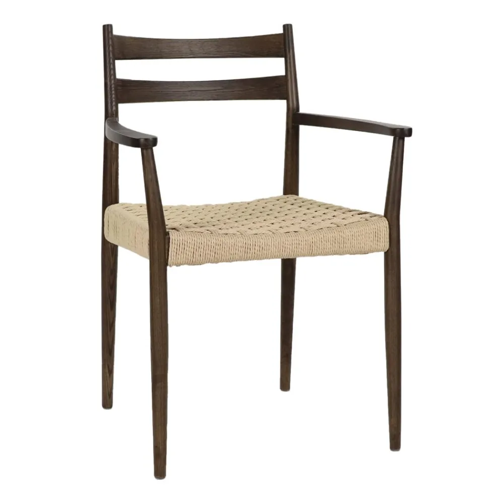 Pomax Chaises-MINOU - chaise - bois de frêne / papier - L 51,5 x W 57 x H 80 cm - noyer