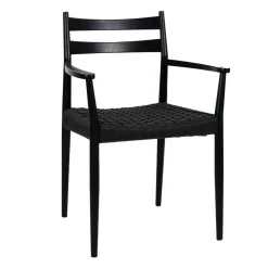 Pomax Chaises-MINOU - chaise - bois de frêne / papier - L 51,5 x W 57 x H 80 cm - noir