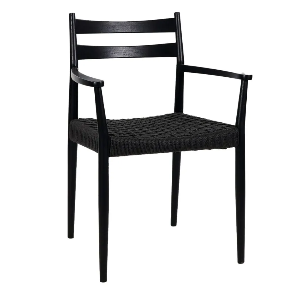 Pomax Chaises-MINOU - chaise - bois de frêne / papier - L 51,5 x W 57 x H 80 cm - noir