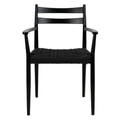 Pomax Chaises-MINOU - chaise - bois de frêne / papier - L 51,5 x W 57 x H 80 cm - noir