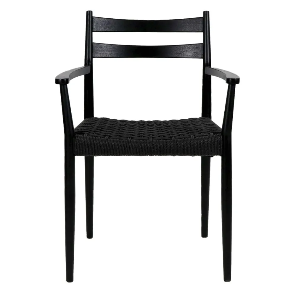 Pomax Chaises-MINOU - chaise - bois de frêne / papier - L 51,5 x W 57 x H 80 cm - noir