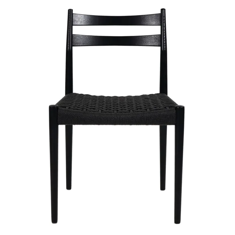 Pomax Chaises-MINOU - chaise - bois de frêne / papier - L 51,5 x W 51,5 x H 80 cm - noir