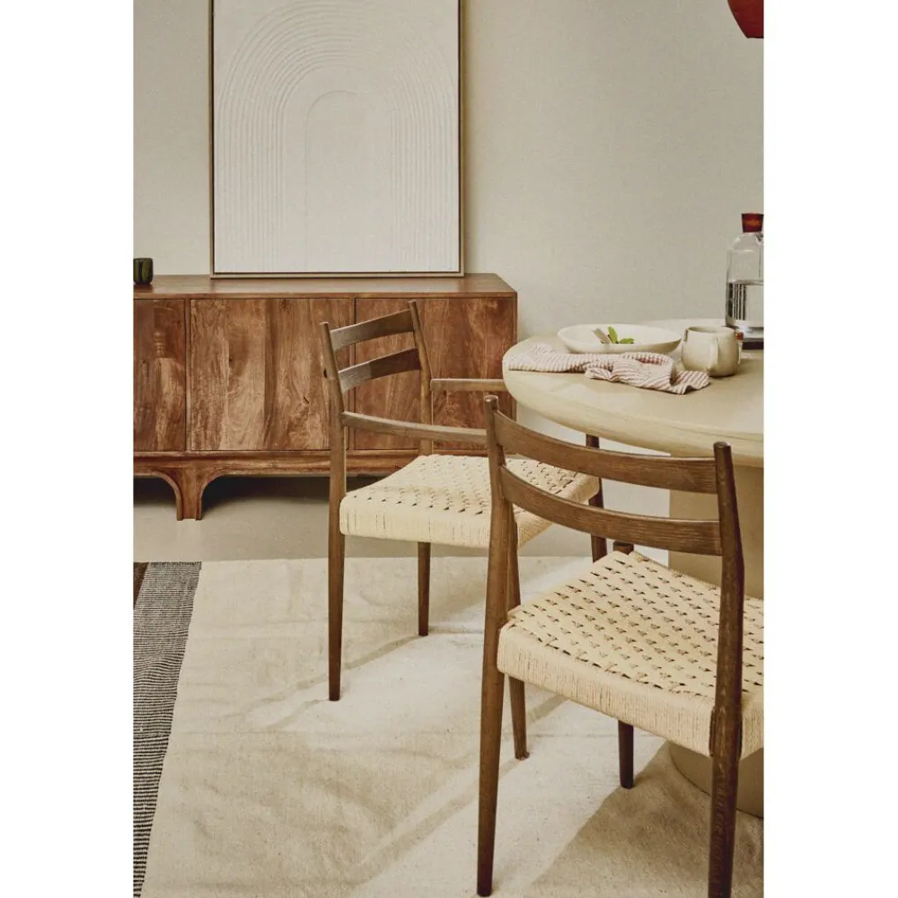 Pomax Chaises-MINOU - chaise - bois de frêne / papier - L 51,5 x W 51,5 x H 80 cm - noyer