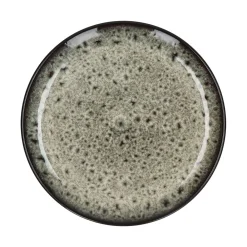 Pomax Vaisselle-MIRHA JASPER - assiette à dessert - grès - DIA 21,5 x H 2,1 cm - noir/blanc