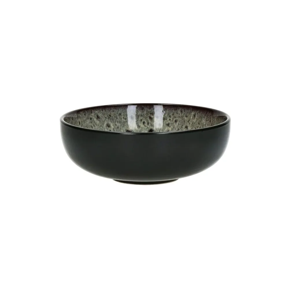Pomax Vaisselle-MIRHA JASPER - bol - grès - DIA 16,3 x H 6 cm - noir/blanc