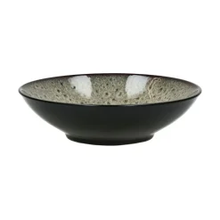 Pomax Vaisselle-MIRHA JASPER - bol à soupe - grès - DIA 18,9 x H 5,2 cm - noir/blanc