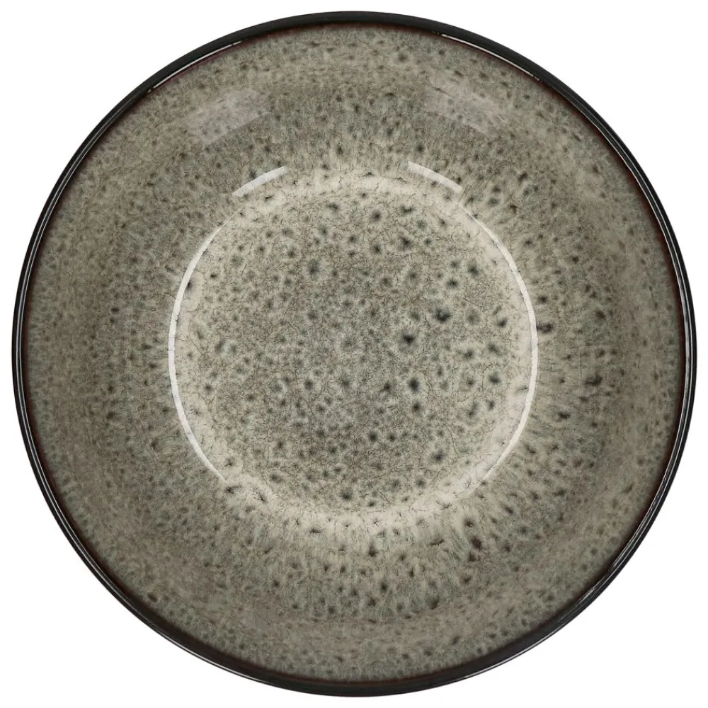 Pomax Vaisselle-MIRHA JASPER - saladier - grès - DIA 25,4 x H 10,9 cm - noir/blanc