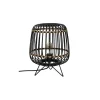 Pomax Lampes De Table-MOMOK - lampe de table - bambou / métal - DIA 27 x H 34 cm - noir