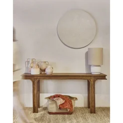 Pomax Consoles-MONTAGU - console - bois de mangier - L 180 x W 45 x H 80 cm - noyer