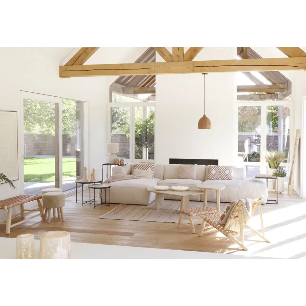 Pomax Tables Basses | Tables-MONTREAL - table basse - bois de mangier / métal - L 120 x W 70 x H 40 cm - naturel