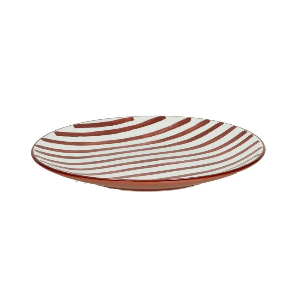Pomax Vaisselle-MYKONOS - assiette à dessert - porcelaine - DIA 20,3 x H 2 cm - rouille
