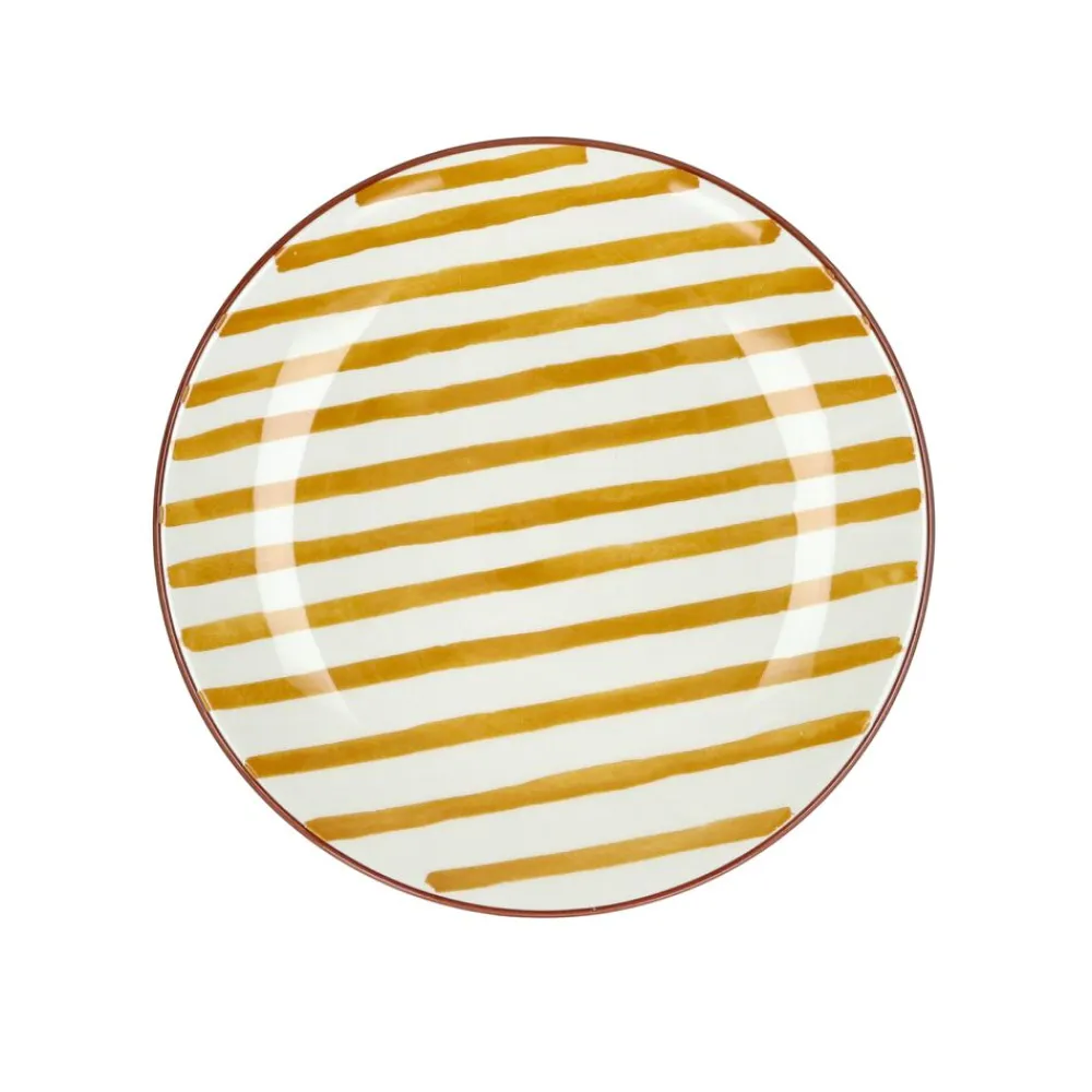 Pomax Vaisselle-MYKONOS - assiette à dessert - porcelaine - DIA 20,3 x H 2 cm - jaune