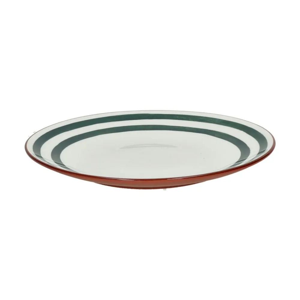 Pomax Vaisselle-MYKONOS - assiette plate - porcelaine - DIA 27 x H 2,5 cm - vert