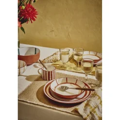 Pomax Vaisselle-MYKONOS - assiette plate - porcelaine - DIA 27 x H 2,5 cm - rouille
