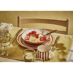 Pomax Vaisselle-MYKONOS - blate - porcelaine - DIA 20 x H 3,5 cm - jaune