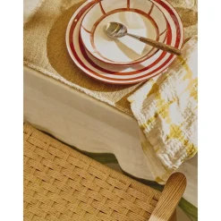 Pomax Vaisselle-MYKONOS - blate - porcelaine - DIA 20 x H 3,5 cm - rouille