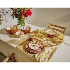 Pomax Vaisselle-MYKONOS - blate - porcelaine - DIA 20 x H 3,5 cm - jaune