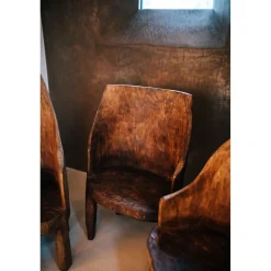 Pomax Chaises-NAGA - chaise - bois récupéré - L 32 x W 43 x H 77 +/-10% - brun