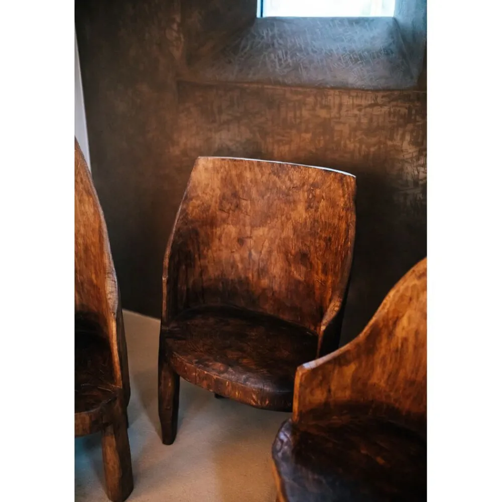 Pomax Chaises-NAGA - chaise - bois récupéré - L 32 x W 43 x H 77 +/-10% - brun